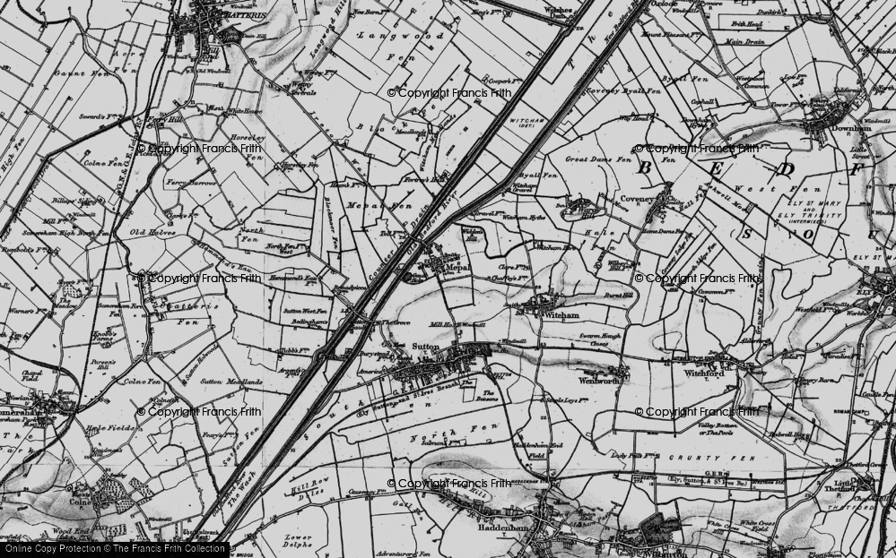 Old Map of Historic Map covering Widdens Hill in 1898