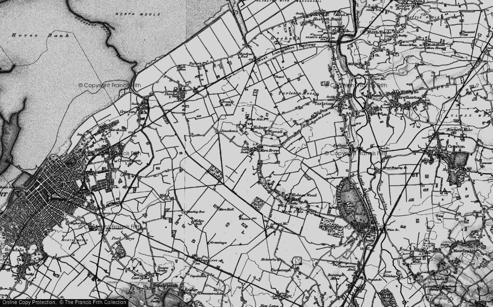 Old Map of Mere Brow, 1896 in 1896