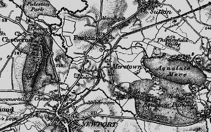 Old map of Aqualate Mere in 1897
