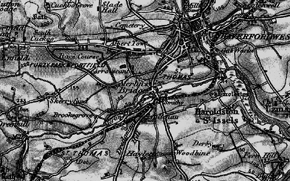 Old map of Merlin's Bridge in 1898