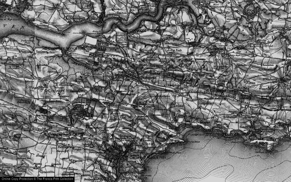 Old Map of Merlin's Cross, 1898 in 1898