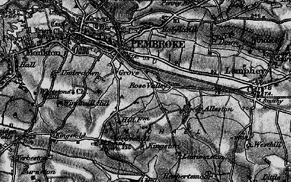 Old map of Merlin's Cross in 1898