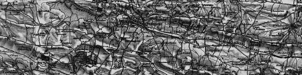 Old map of Merlin's Cross in 1898