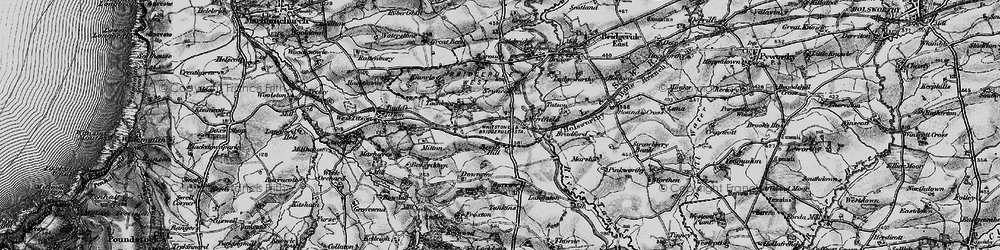 Old map of Langaton in 1896