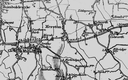 Old map of Merston in 1895