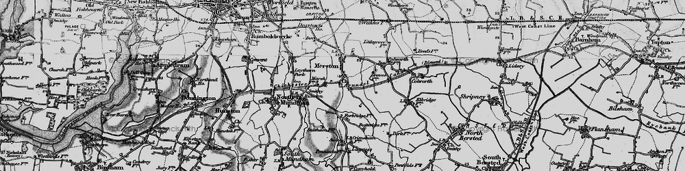 Old map of Merston in 1895