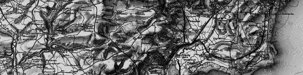 Old map of Merthyr Dyfan in 1898