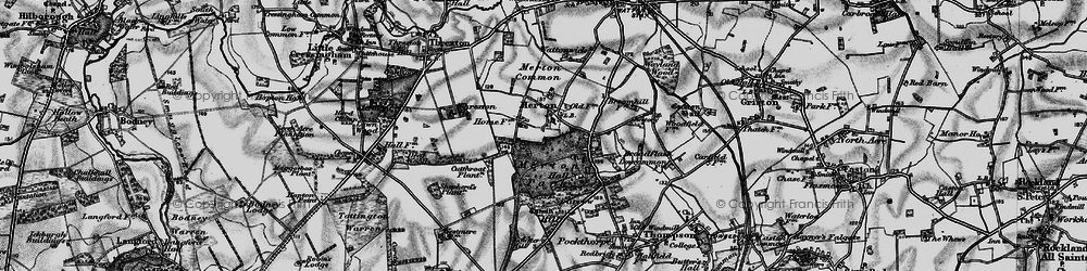 Old map of Merton in 1898