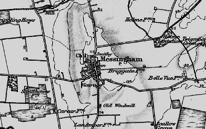 Old map of Messingham in 1895