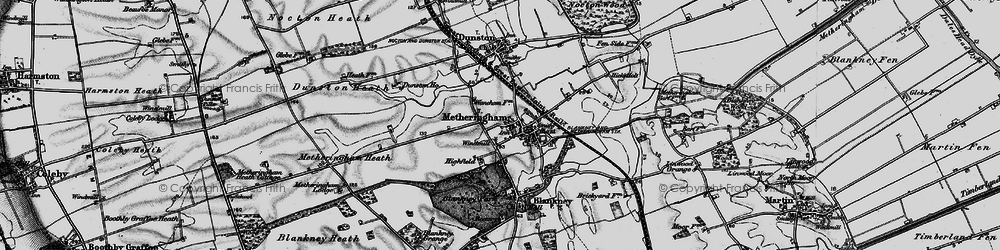 Old map of Metheringham in 1899