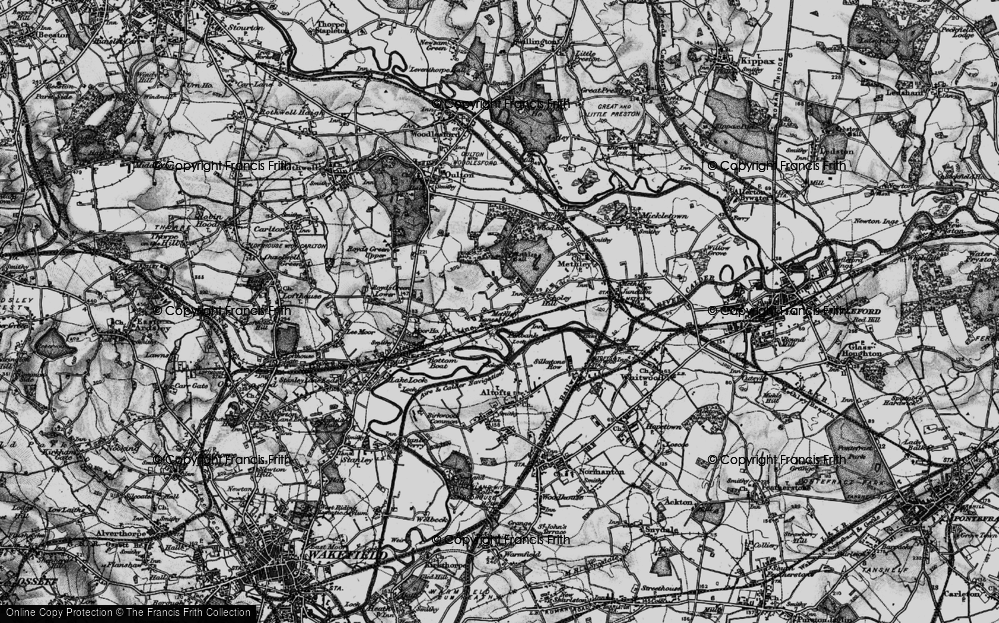 Old Map of Methley Lanes, 1896 in 1896