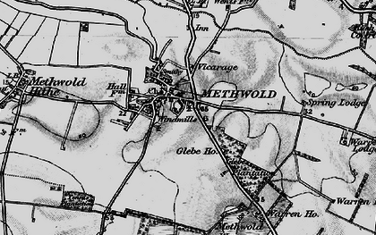 Old map of Methwold in 1898