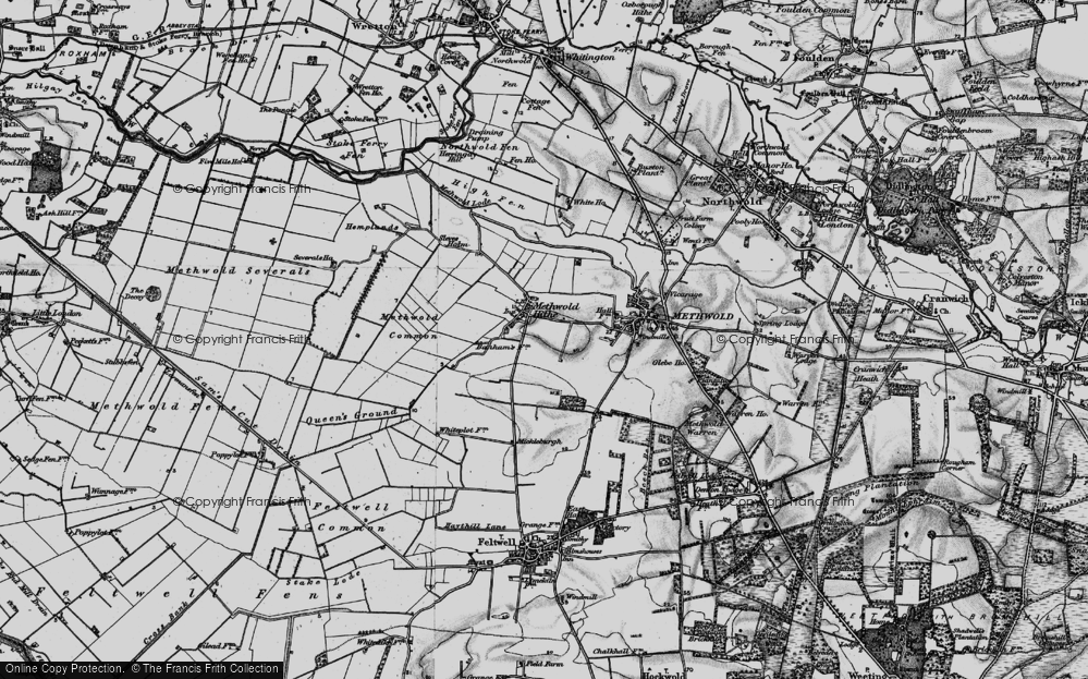 Old Map of Methwold Hythe, 1898 in 1898