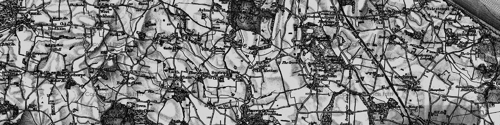 Old map of Metton in 1899