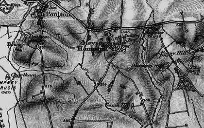 Old map of Meysey Hampton in 1896