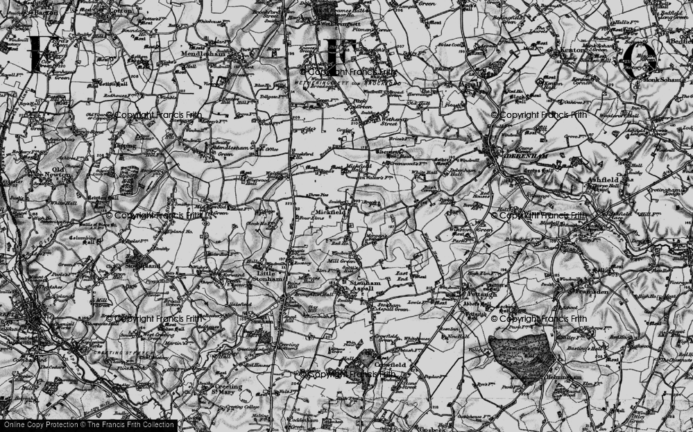 Old Map of Mickfield, 1898 in 1898