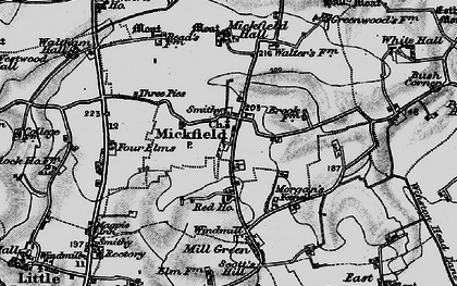 Old map of Mickfield in 1898