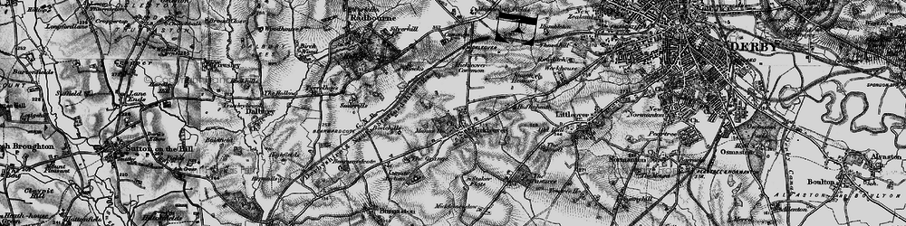 Old map of Mickleover in 1895