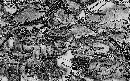 Old map of Mickley in 1896
