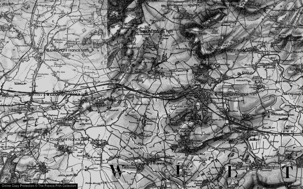 Old Map of Mid Wilts Way, 1898 in 1898