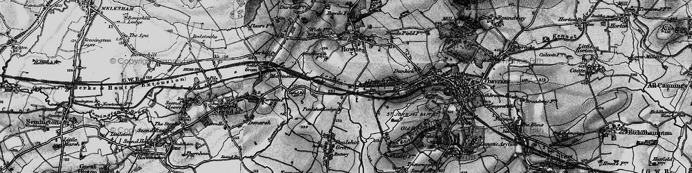 Old map of Mid Wilts Way in 1898