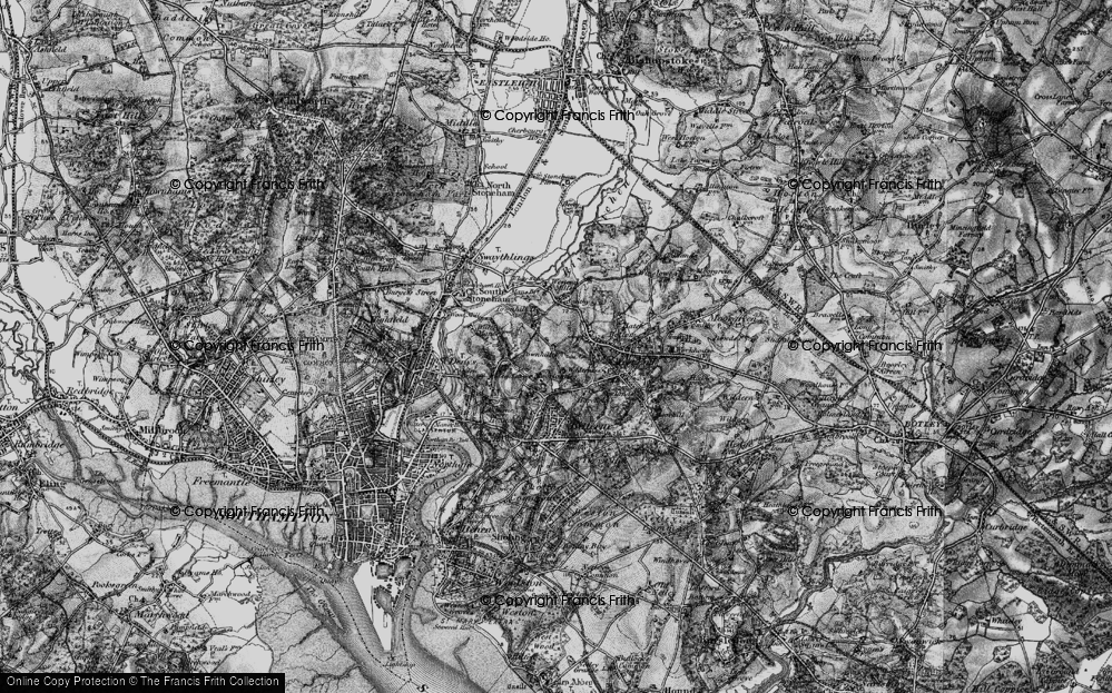 Old Map of Midanbury, 1895 in 1895