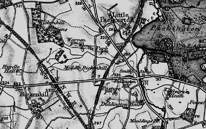 Old map of Bickenhill Plantations in 1899