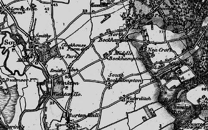 Old map of Middle Bockhampton in 1895