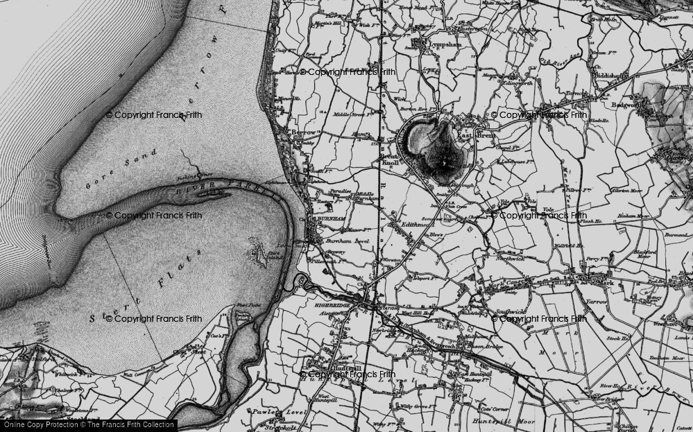 Old Map of Historic Map covering Applewithy Rhyne in 1898