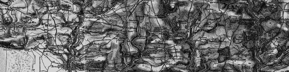 Old map of Westcott Barton in 1898