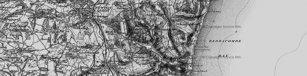 Old map of Middle Rocombe in 1898
