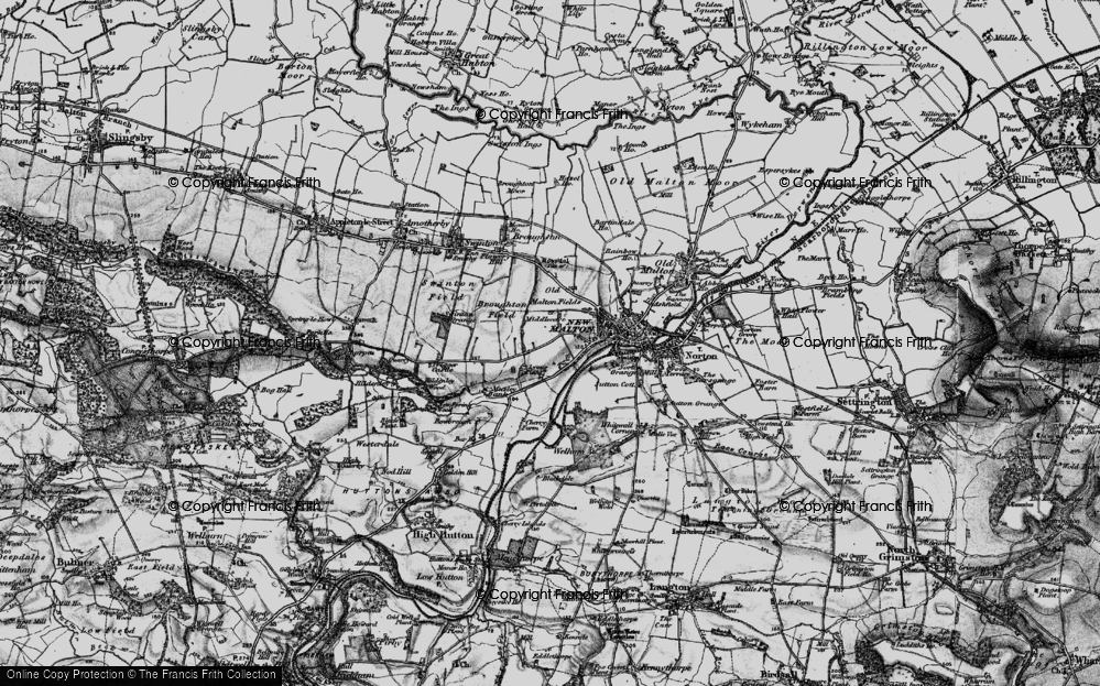 Old Map of Historic Map covering Musley Bank in 1898