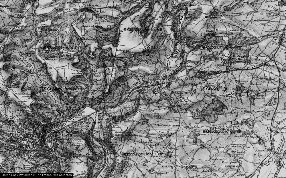 Old Map of Middlehill, 1898 in 1898