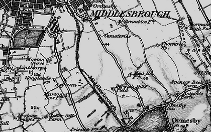 Old map of Middlesbrough in 1898