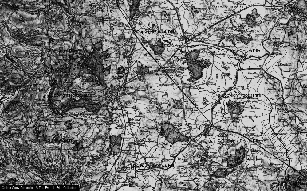 Old Map of Historic Map covering Bryn-y-plentyn in 1897