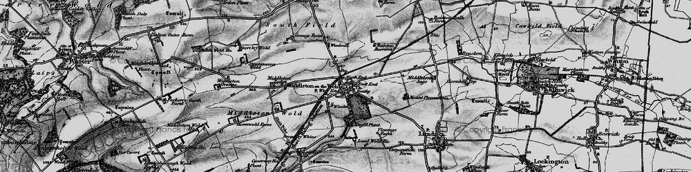 Old map of Bainton Burrows in 1898