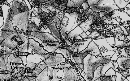 Old map of Middleton Priors in 1899