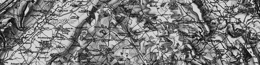 Old map of Middleton Priors in 1899