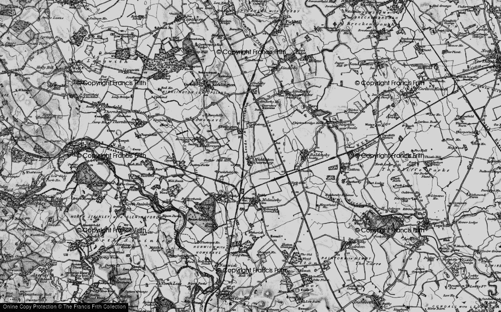 Old Map of Middleton Quernhow, 1898 in 1898