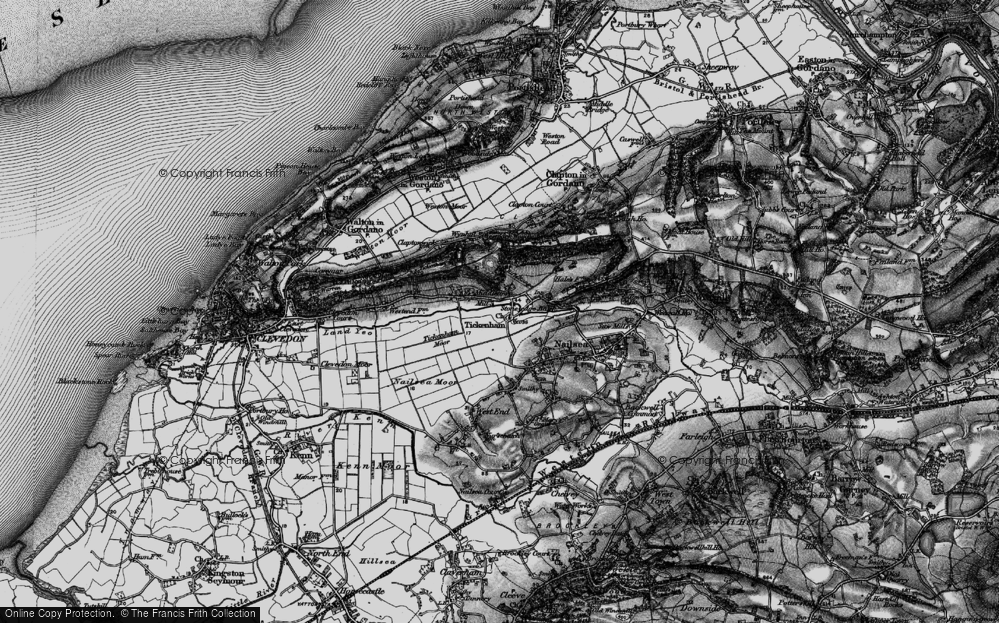 Old Map of Historic Map covering Cadbury Camp in 1898