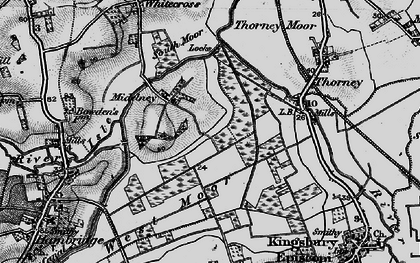 Old map of Midelney in 1898