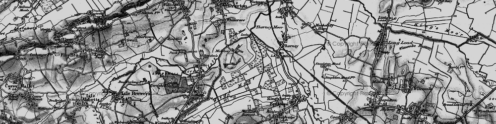 Old map of Midelney in 1898