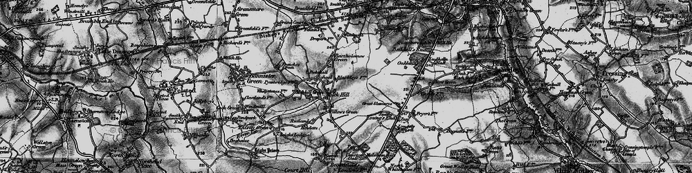 Old map of Milch Hill in 1896