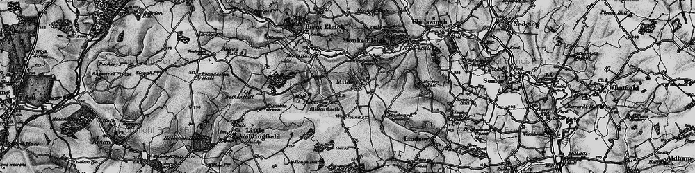 Old map of Milden in 1896