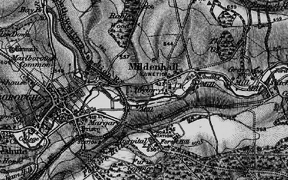 Old map of Mildenhall in 1898