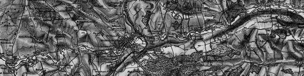 Old map of Mildenhall in 1898