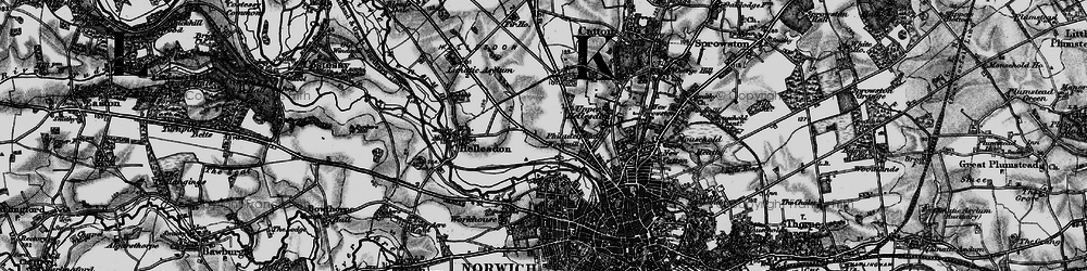 Old map of Mile Cross in 1898