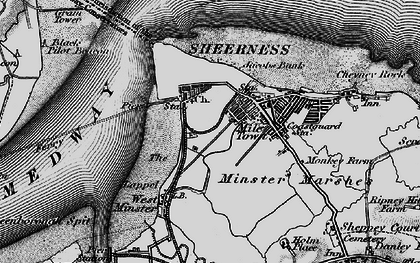 Old map of Mile Town in 1895