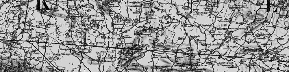 Old map of Milebush in 1895