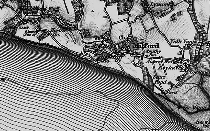 Old map of Milford on Sea in 1895